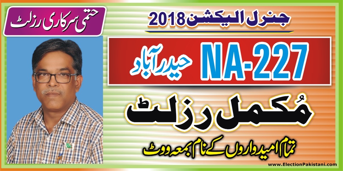 NA227 Hyderabad Election 2018 Full Result Candidates Vote